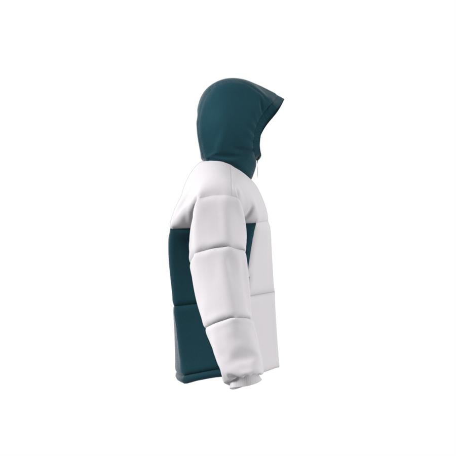 Adidas Beyaz - Mavi Erkek Kapüşonlu Mont Ik0520