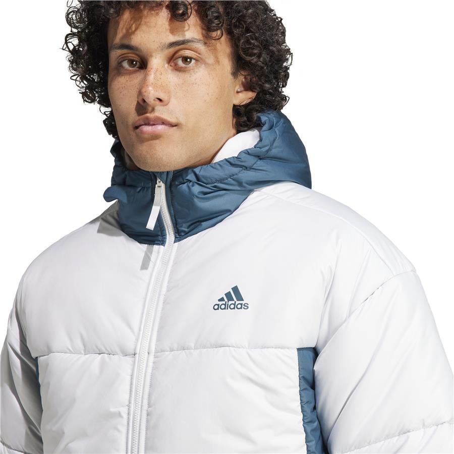 Adidas Beyaz - Mavi Erkek Kapüşonlu Mont Ik0520