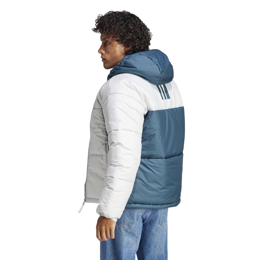 Adidas Beyaz - Mavi Erkek Kapüşonlu Mont Ik0520