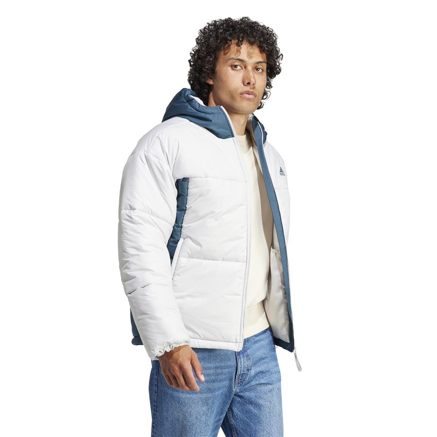 Adidas Beyaz - Mavi Erkek Kapüşonlu Mont Ik0520