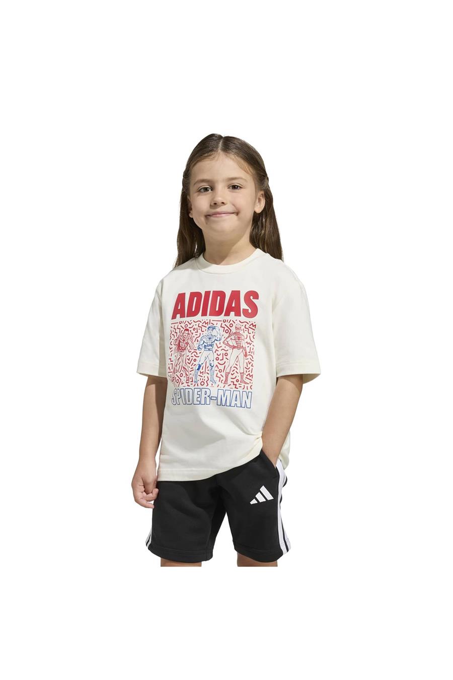 adidas  Çocuk Beyaz  T-shirt LK MRVL SM T JZ3567