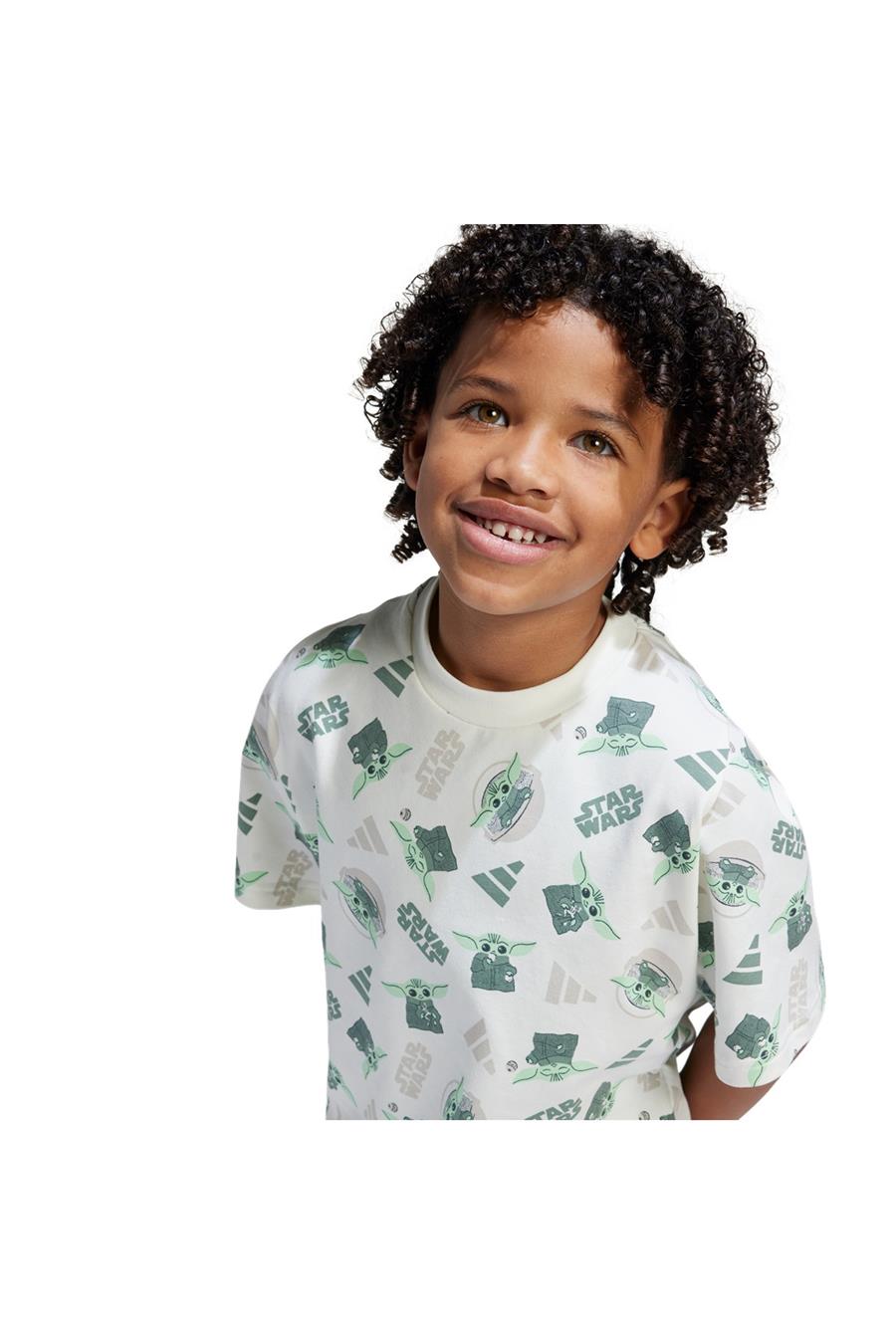 adidas Çocuk  Beyaz  T-Shirt LK SW MNDO T JD4555