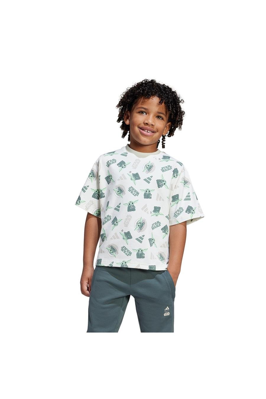 adidas Çocuk  Beyaz  T-Shirt LK SW MNDO T JD4555