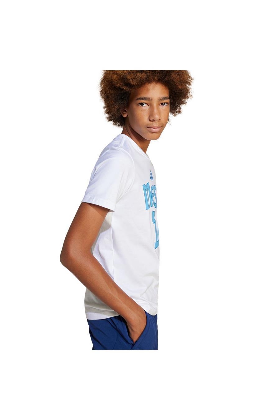 adidas Çocuk  Beyaz  T-shirt Y MESSI N&N G T JJ1416