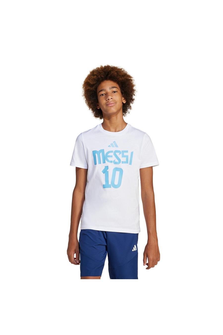 adidas Çocuk  Beyaz  T-shirt Y MESSI N&N G T JJ1416