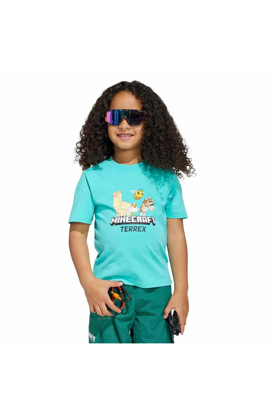 adidas  Çocuk Turkuaz  T-shirt K MC MT TEE JZ3588