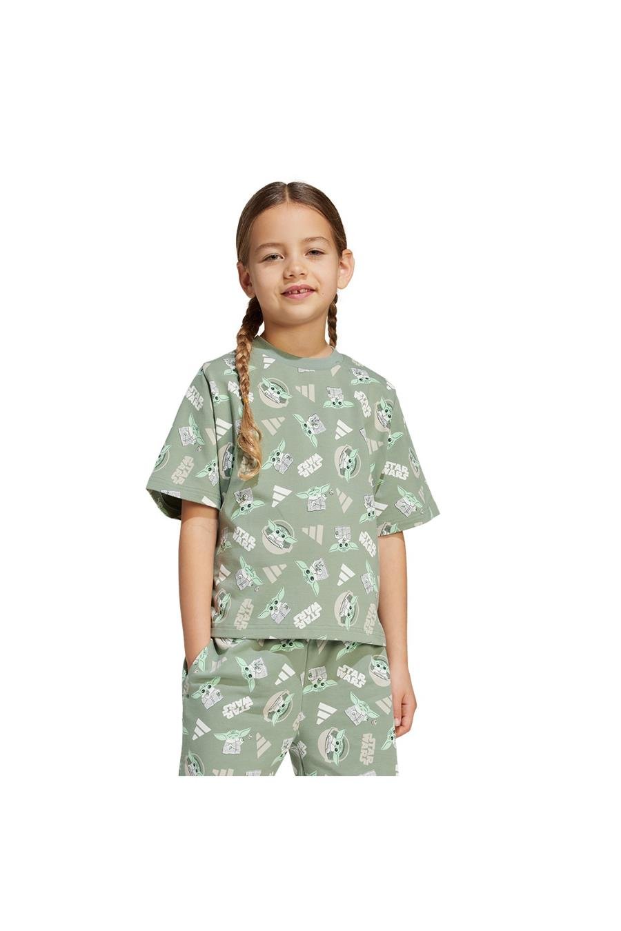 adidas Çocuk  Yeşil  T-Shirt LK SW MNDO T JF3650