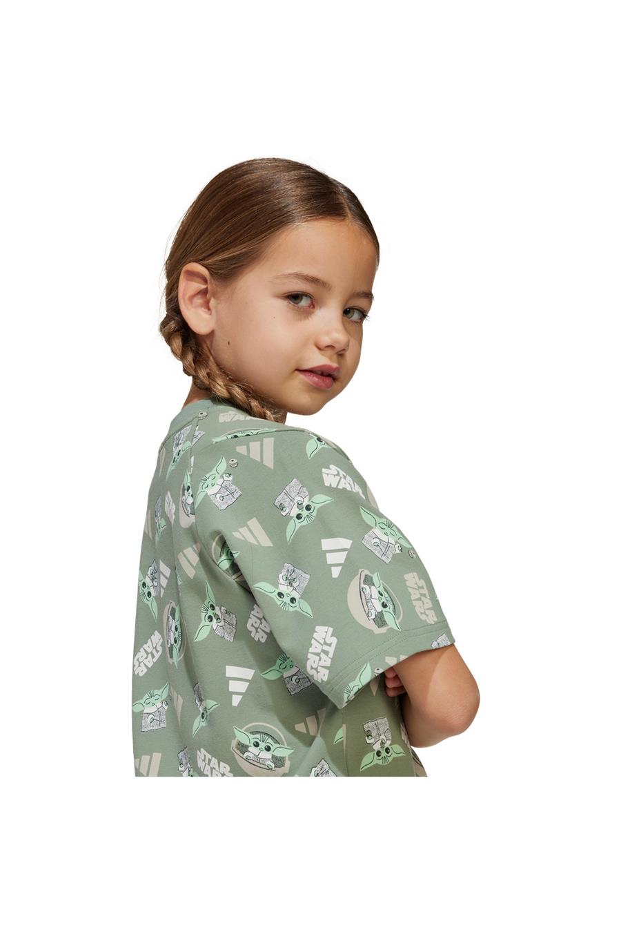 adidas Çocuk  Yeşil  T-Shirt LK SW MNDO T JF3650