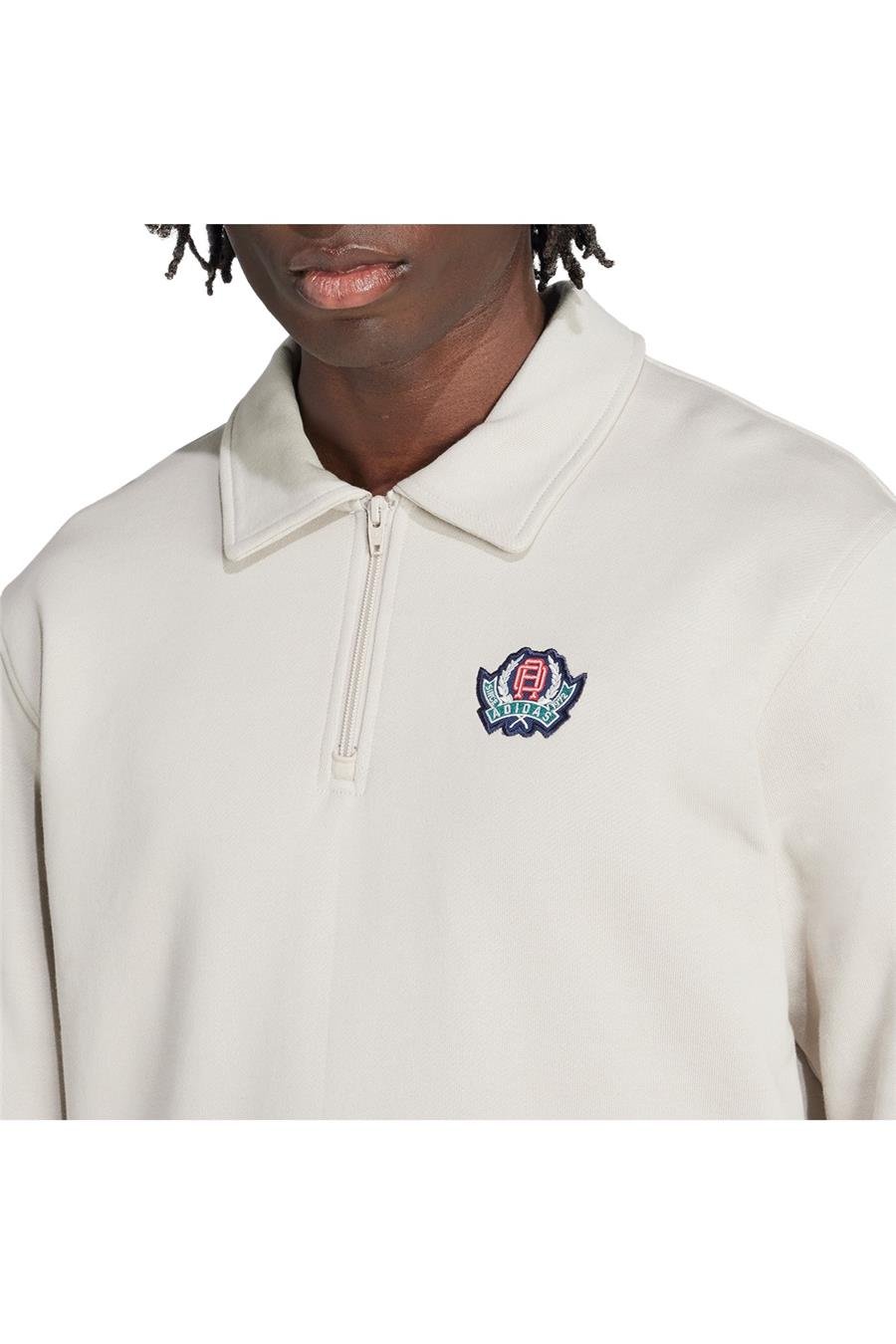 adidas  Erkek  Bej  Sweatshirt GRAPHIC HALF Z JX8172