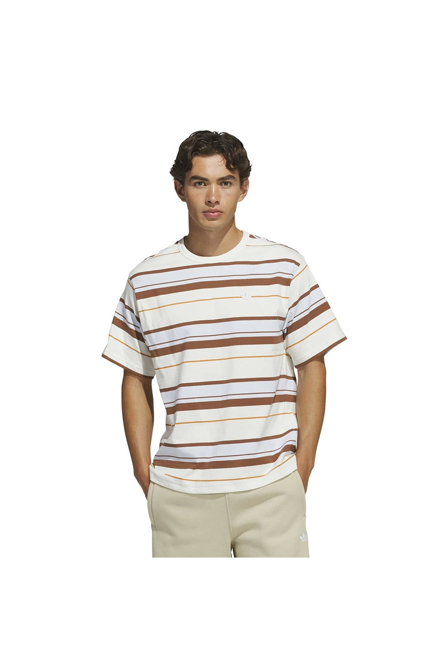 adidas Erkek  Beyaz  T-shirt STRIPE TEE KX1267