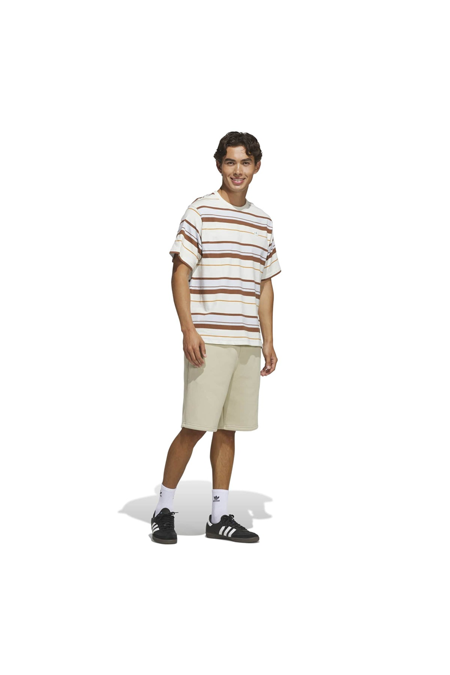 adidas Erkek  Beyaz  T-shirt STRIPE TEE KX1267