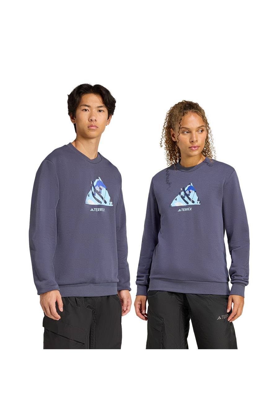 adidas Erkek  Mavi  Sweatshirt SNOW CREW KE2318