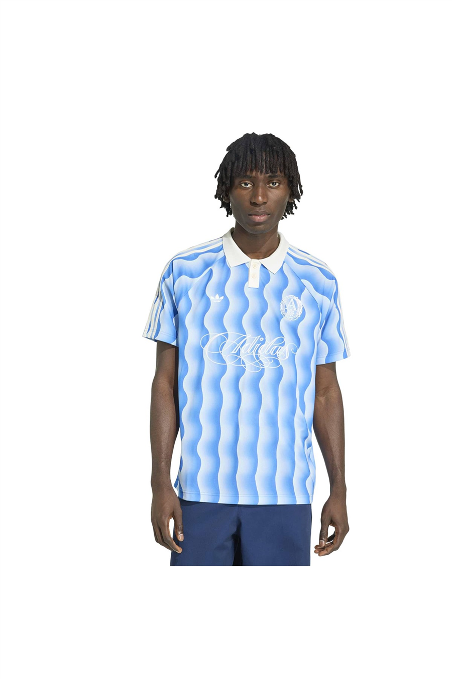 adidas Erkek  Mavi  T-shirt JERSEY KX1258