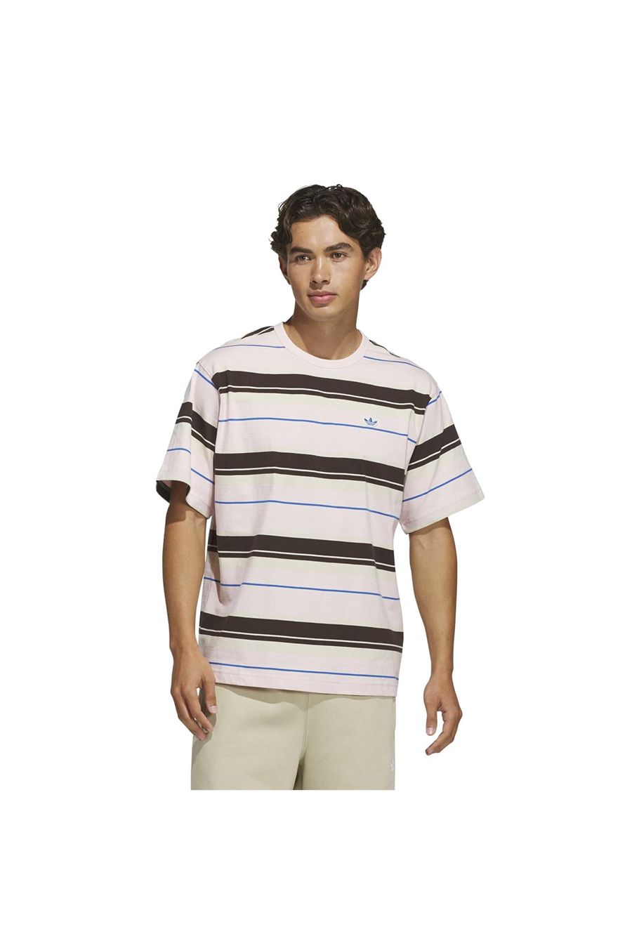 adidas Erkek  Pembe  T-shirt STRIPE TEE KX1269