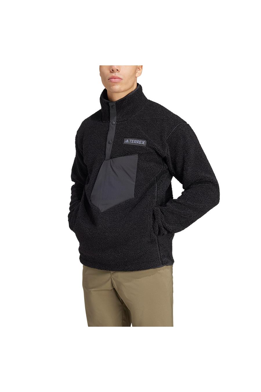 adidas  Erkek Siyah  Sweatshirt XPL PILE SNAP IW0231