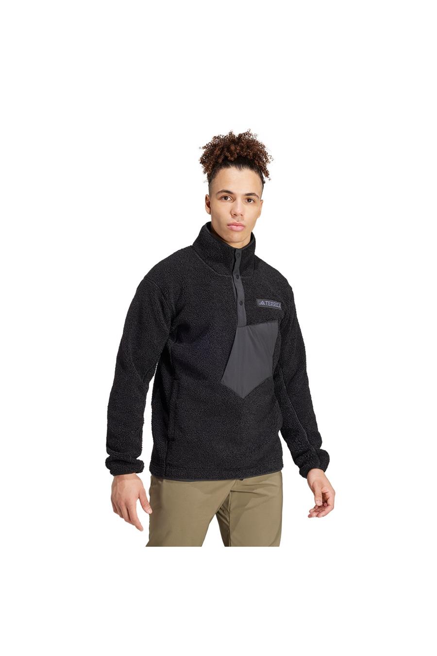 adidas  Erkek Siyah  Sweatshirt XPL PILE SNAP IW0231