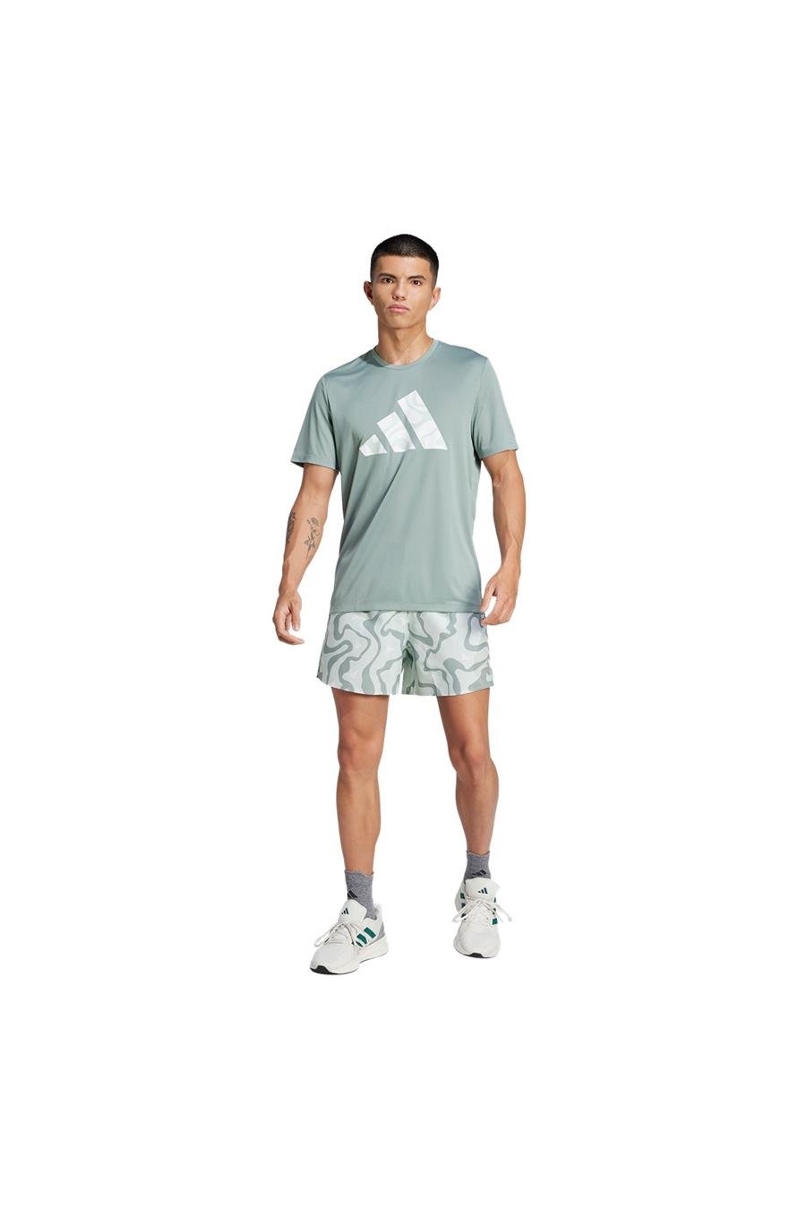 adidas Erkek  Yeşil  T-shirt RUN IT BL TEE M JD2334
