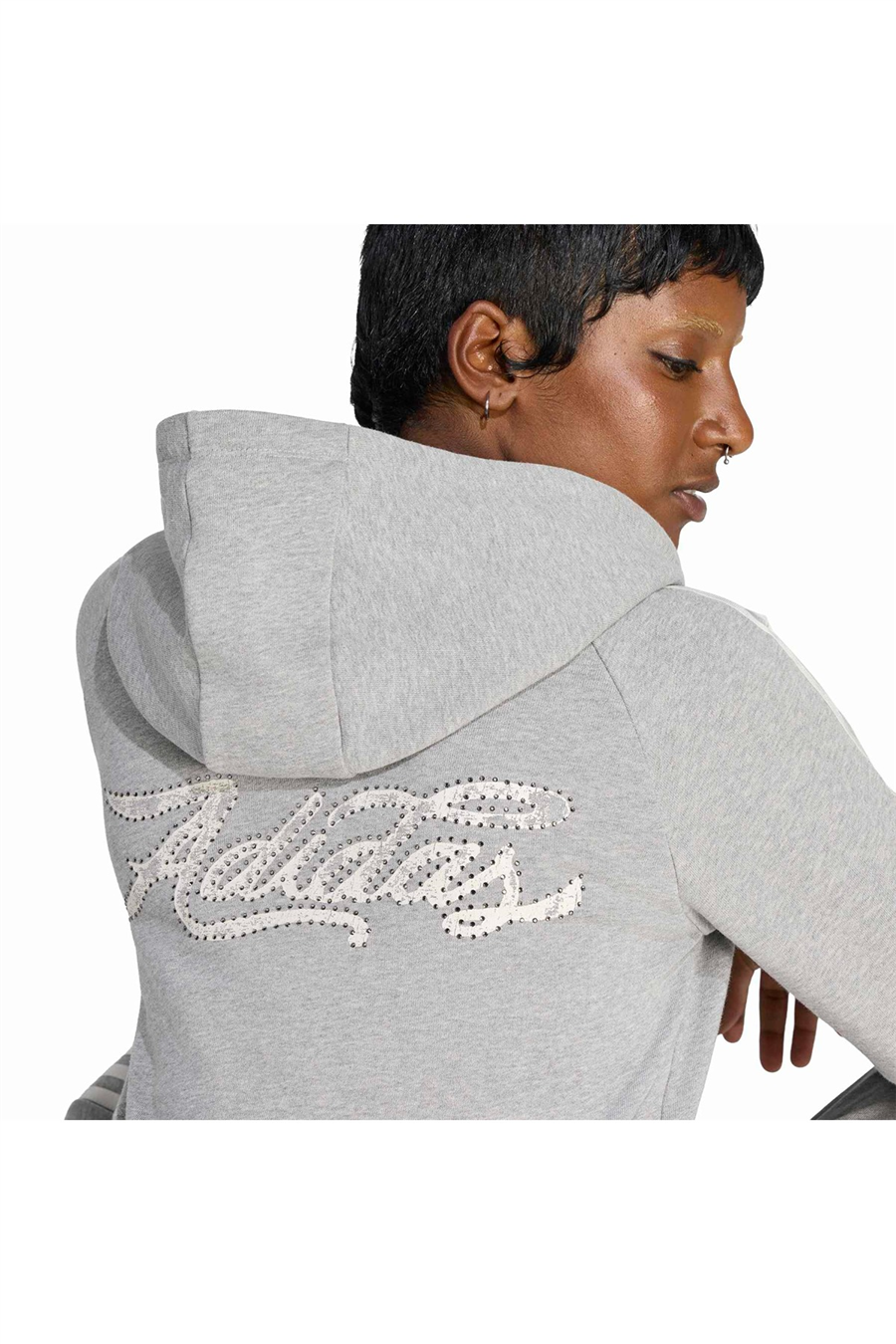 adidas Gri  Kadın  Sweatshirt GFX ZIP TOP LE8319