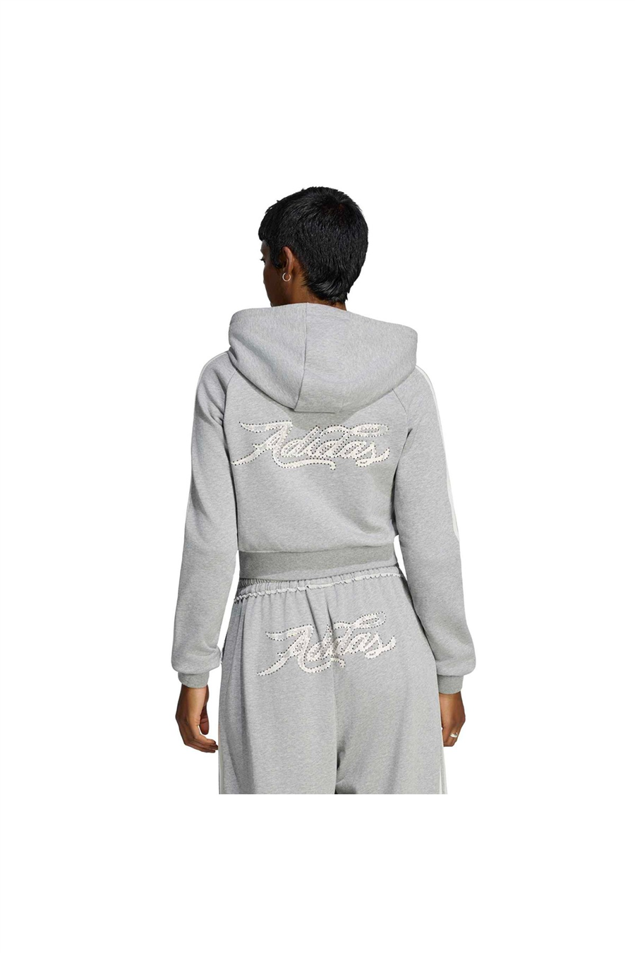 adidas Gri  Kadın  Sweatshirt GFX ZIP TOP LE8319