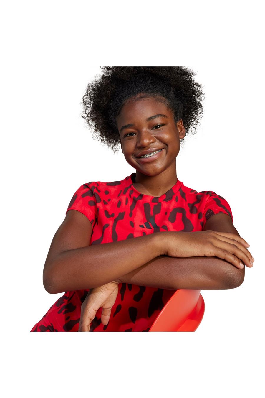 adidas JG FI AOP T Çocuk  Kırmızı  T-shirt JJ4794