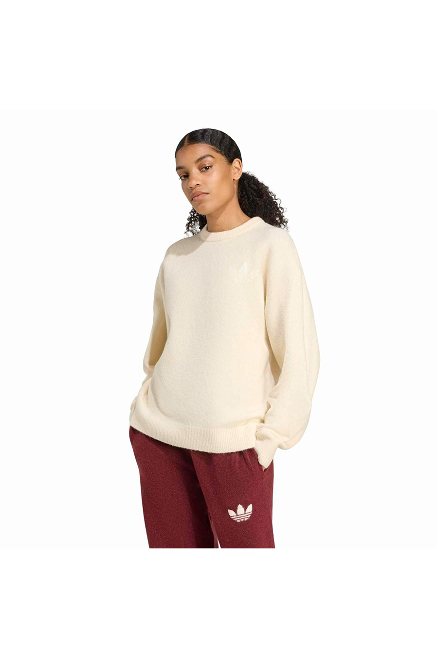 adidas Kadın  Beyaz  Sweatshirt KNITTED SWEATER KF2339