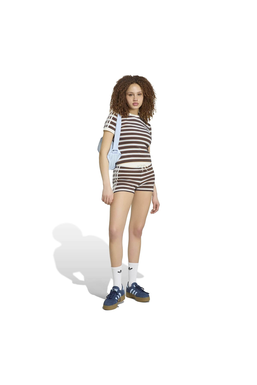 adidas Kadın  Mavi  T-shirt STRIPED TEE KY8115