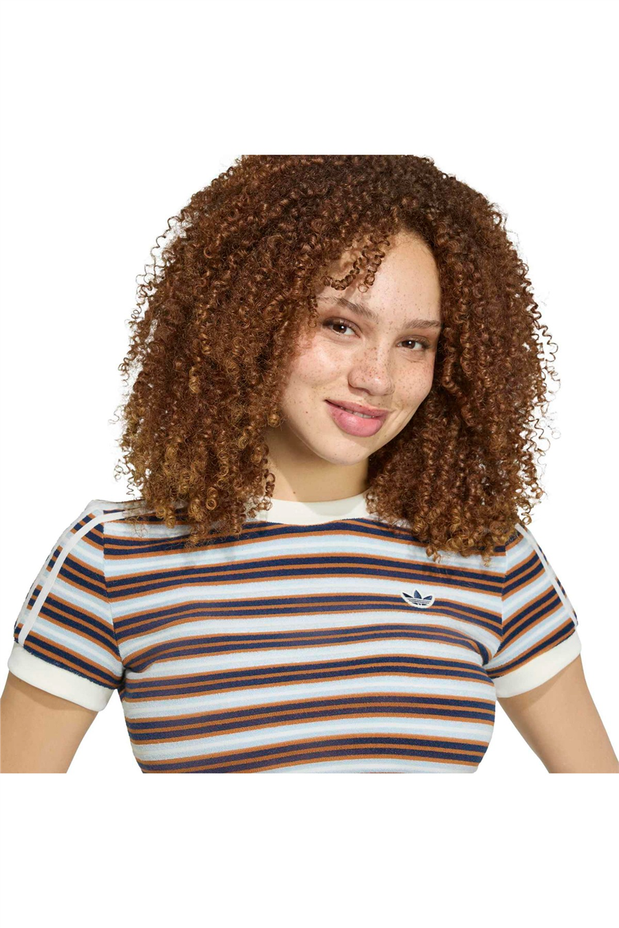 adidas Kadın  Mavi  T-shirt STRIPED TEE KY8115