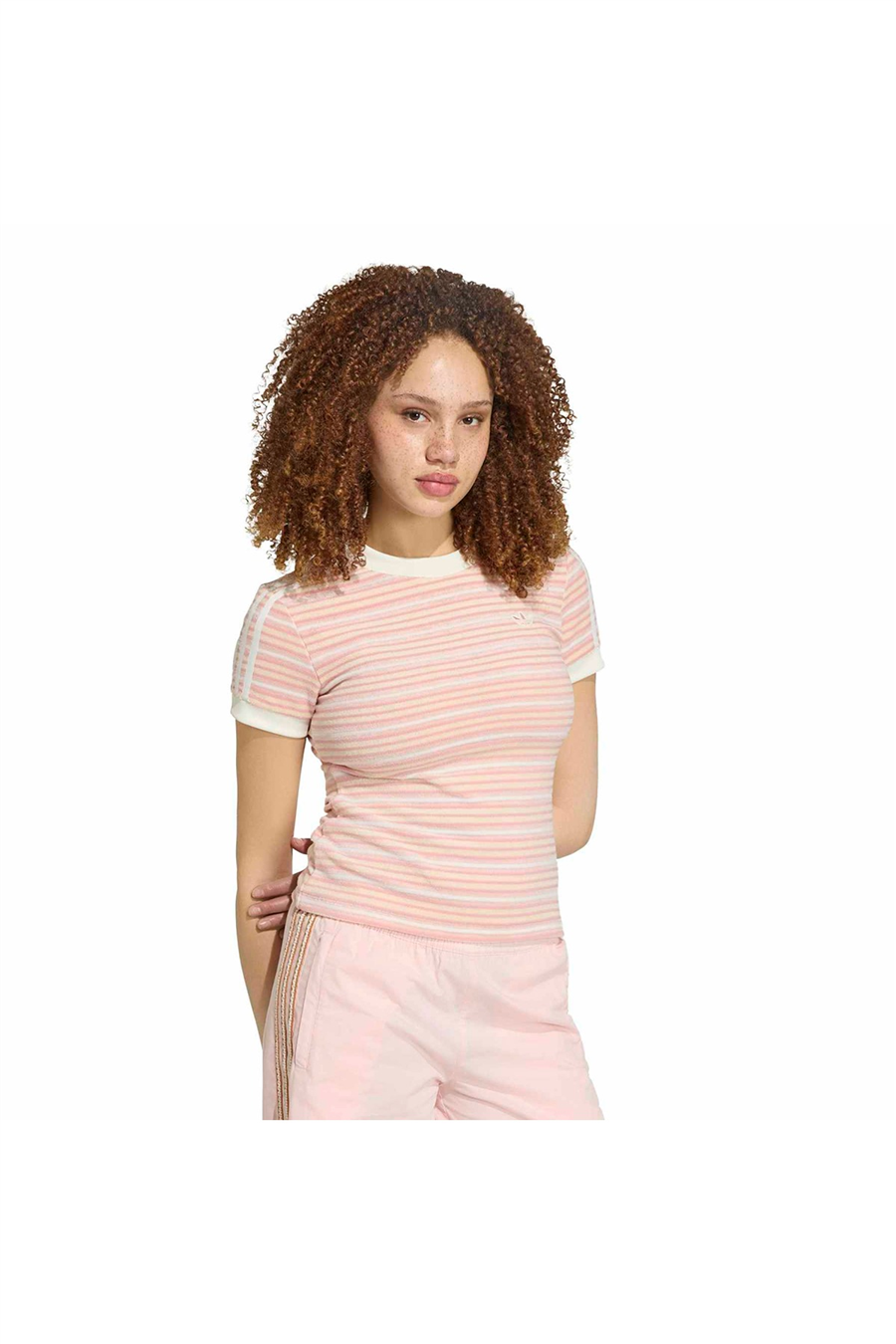 adidas Kadın  Pembe  T-shirt STRIPED TEE KY8116