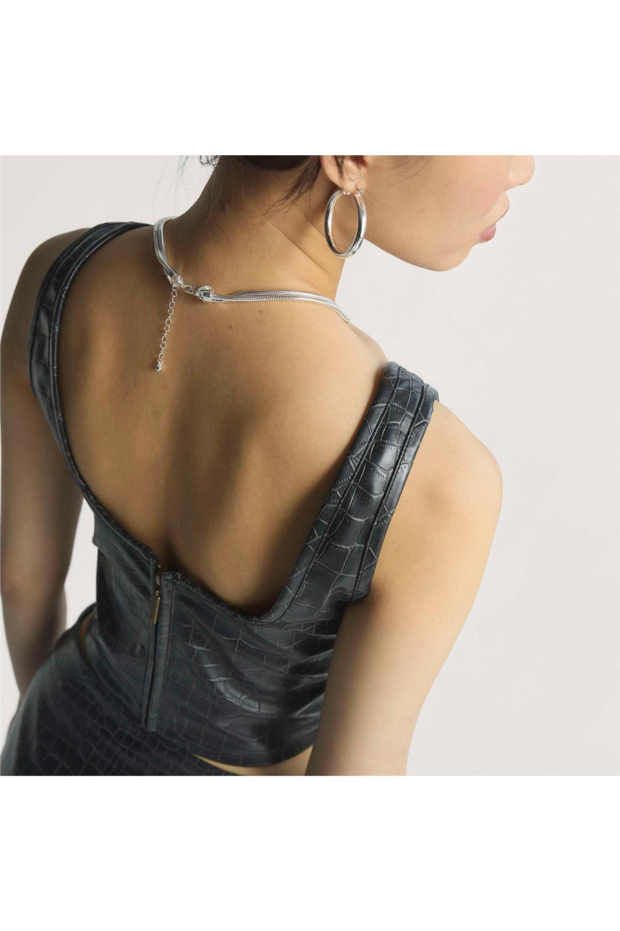 adidas  Kadın Siyah  Gömlek PLEATHER CORSET KE5041