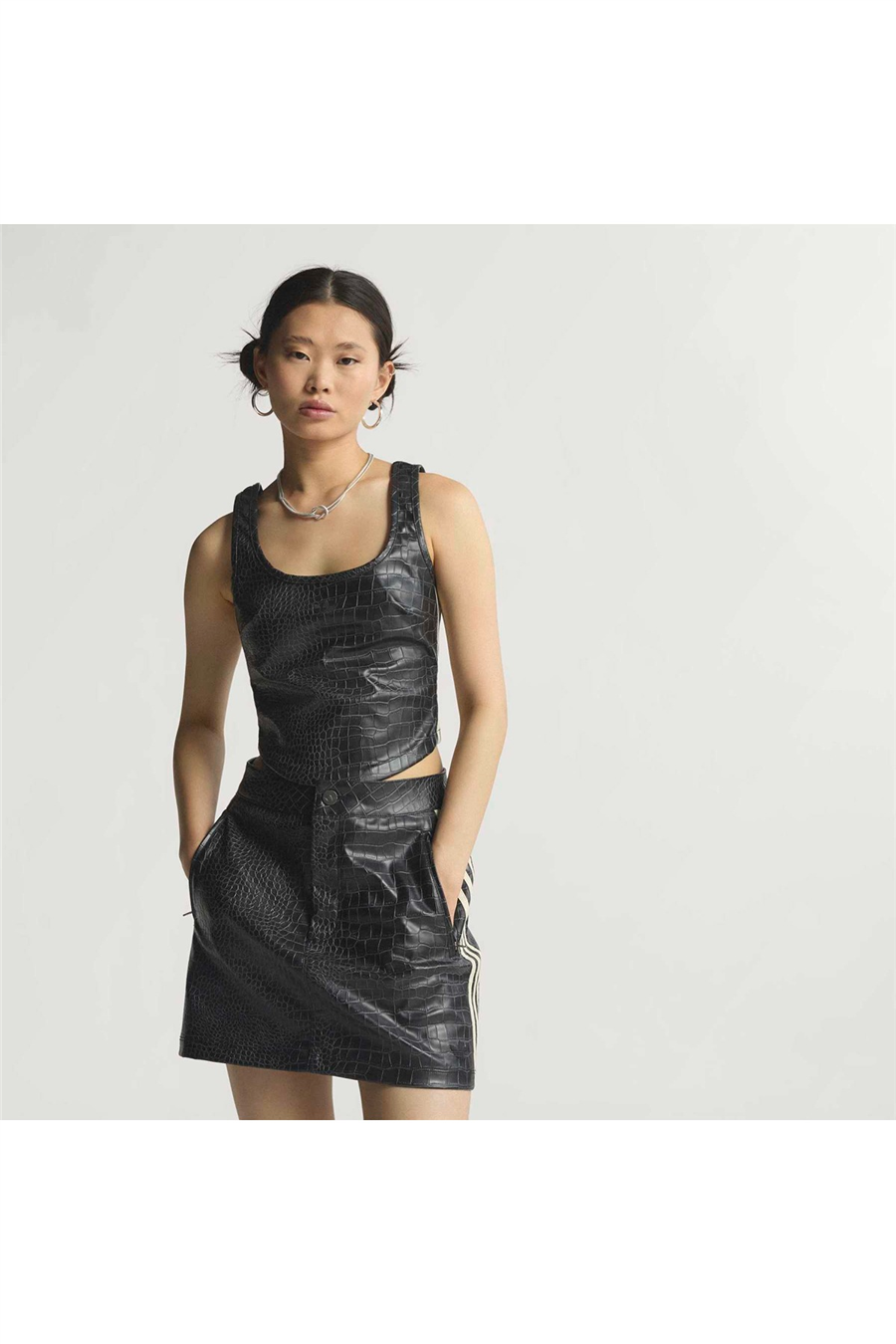 adidas  Kadın Siyah  Gömlek PLEATHER CORSET KE5041