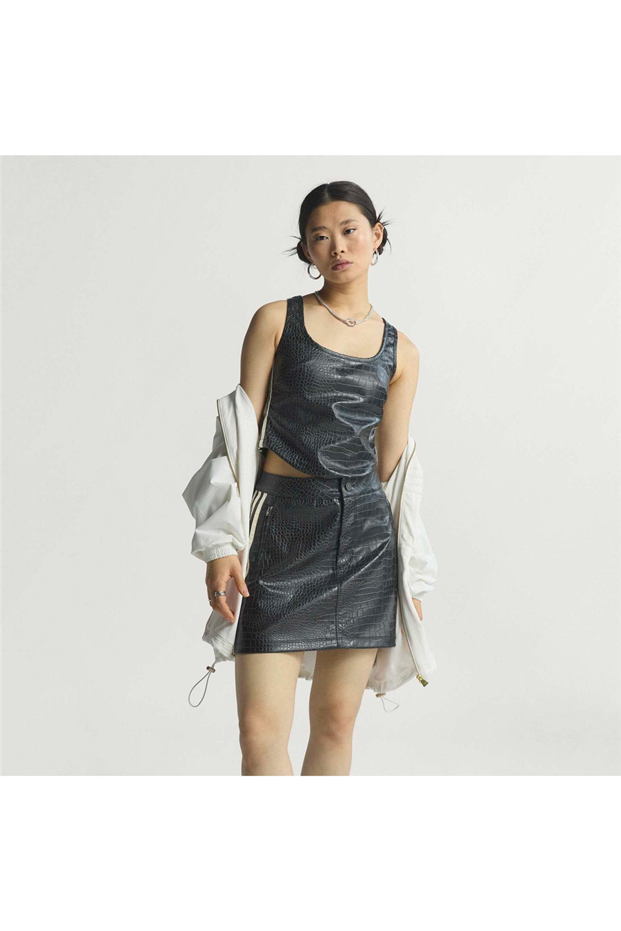 adidas  Kadın Siyah  Gömlek PLEATHER CORSET KE5041