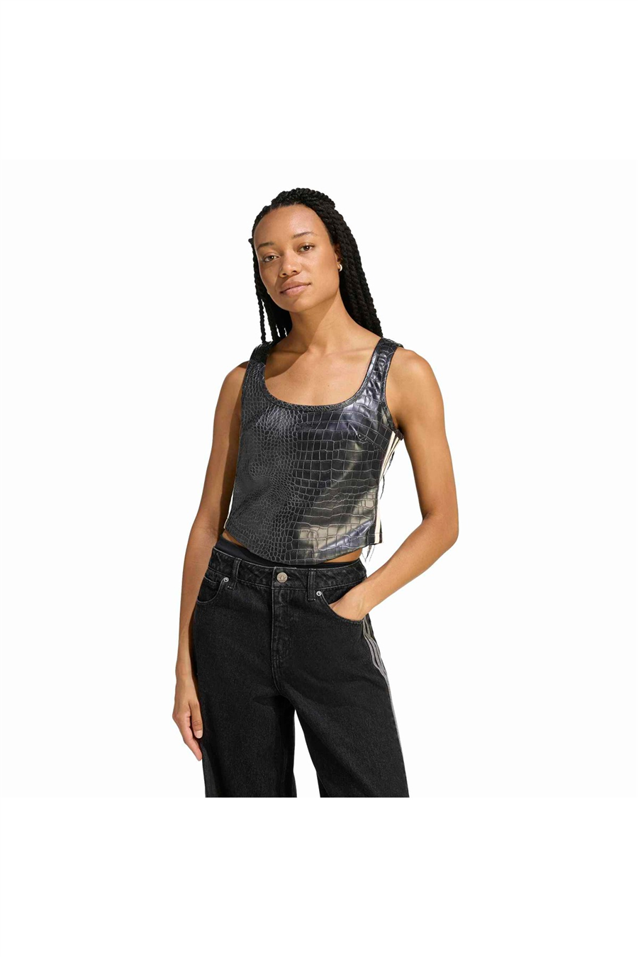 adidas  Kadın Siyah  Gömlek PLEATHER CORSET KE5041