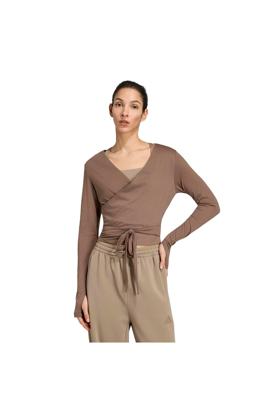 adidas Kadın Sweatshirt 3-STRIPES STUDIO SOFT BALLET WRAP TOP KY1960