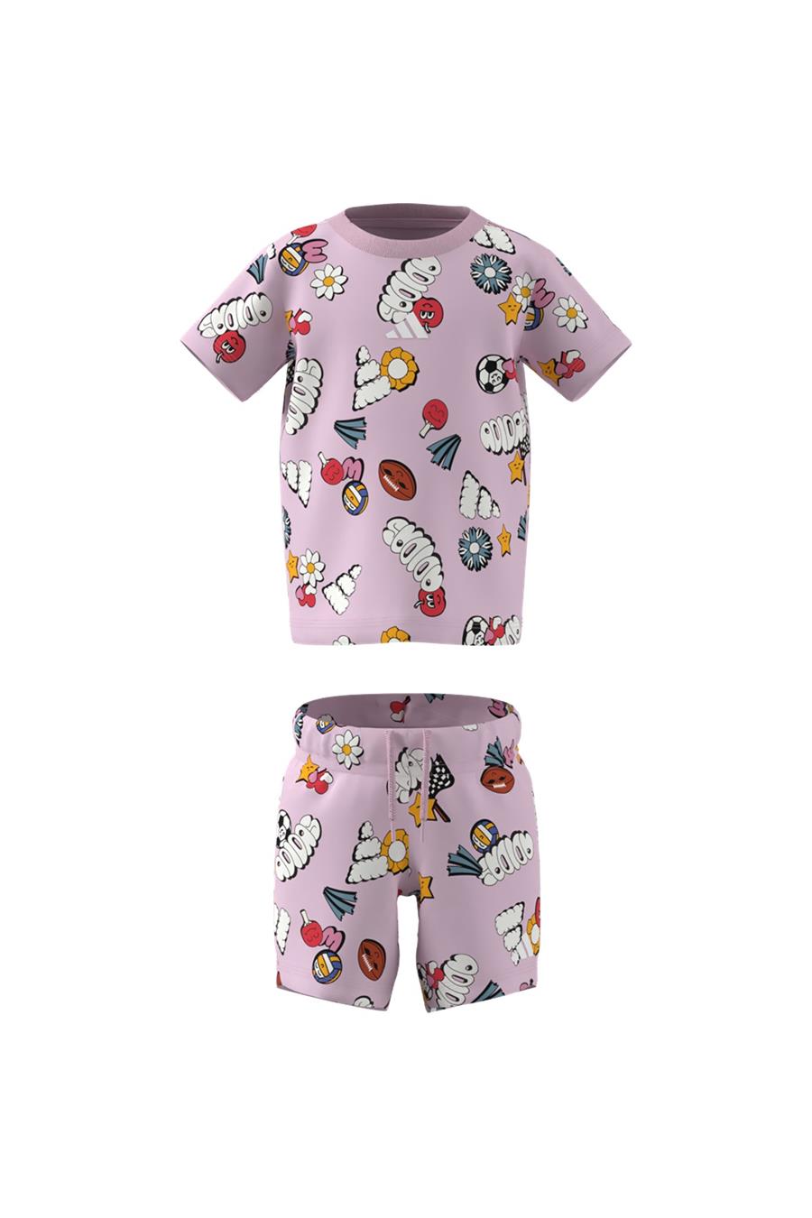 adidas Pembe  Bebek  Eşofman I  FUN AOP SET JI6235 Pembe  Bebek  Eşofman I  FUN AOP SET JI6235