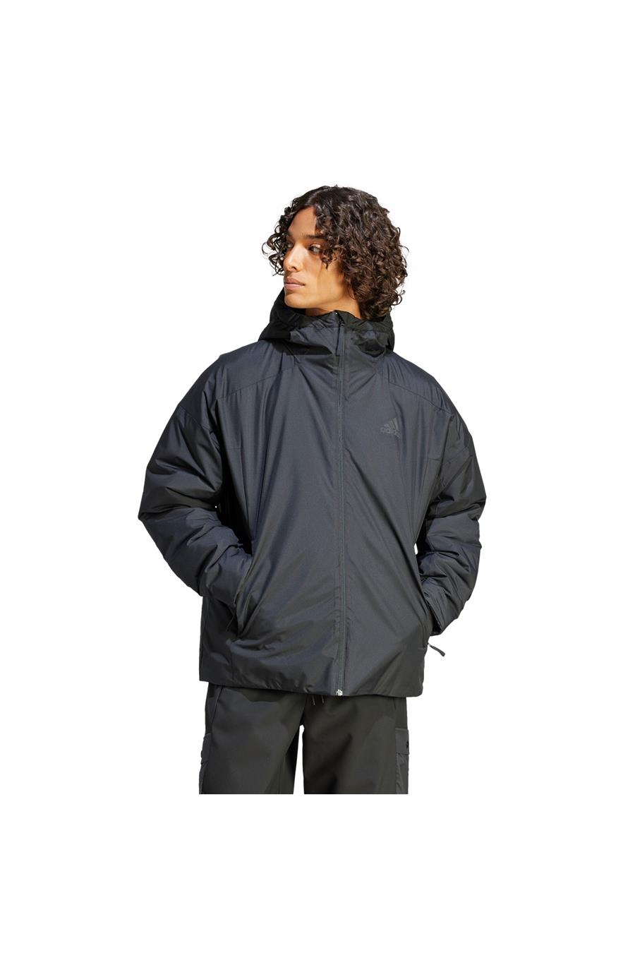 Adidas Siyah Erkek Kapüşonlu Mont Ik3136