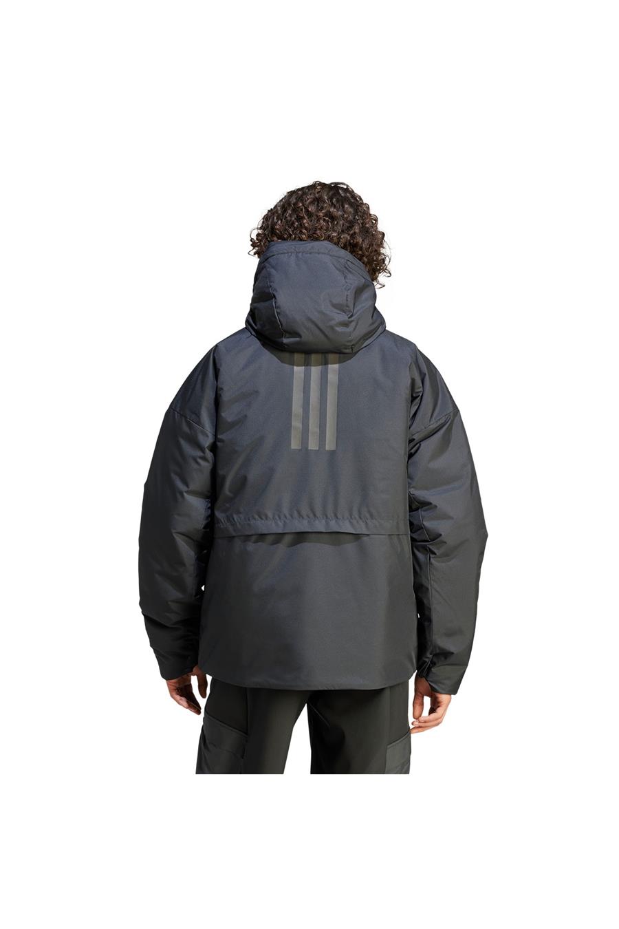 Adidas Siyah Erkek Kapüşonlu Mont Ik3136