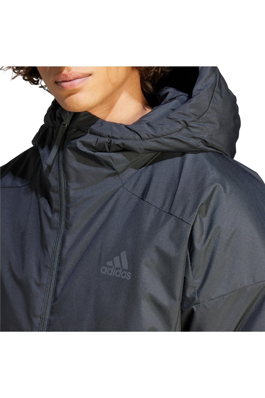 Adidas Siyah Erkek Kapüşonlu Mont Ik3136