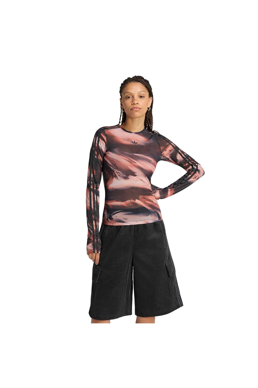 adidas Turuncu  Kadın  T-shirt AOP MESH TEE LE8316