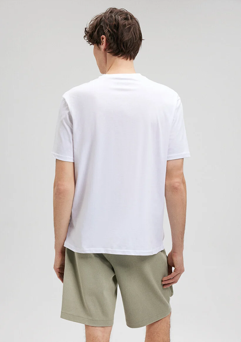 Pranga Erkek Beyaz M0612185-620 Pro Baskılı T-Shirt - TSH.ERK.533