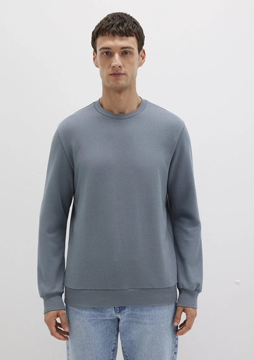 Pranga Erkek Gri M0s10457-80889 Bisiklet Yaka Sweatshirt - SWT.ERK.266