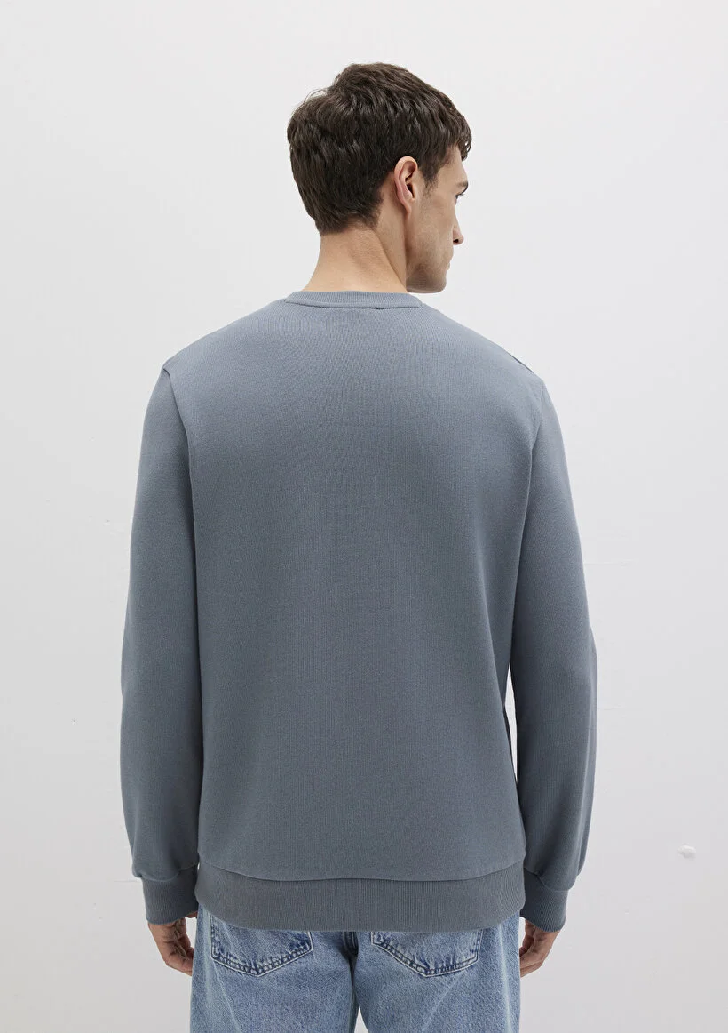 Pranga Erkek Gri M0s10457-80889 Bisiklet Yaka Sweatshirt - SWT.ERK.266