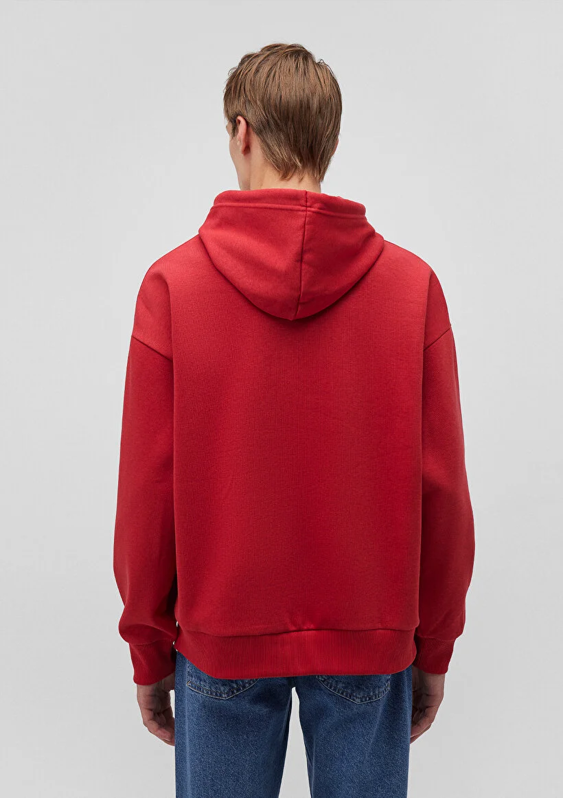 Pranga Erkek Kırmızı M067149-86417 Kapişonlu Sweatshirt - SWT.ERK.208