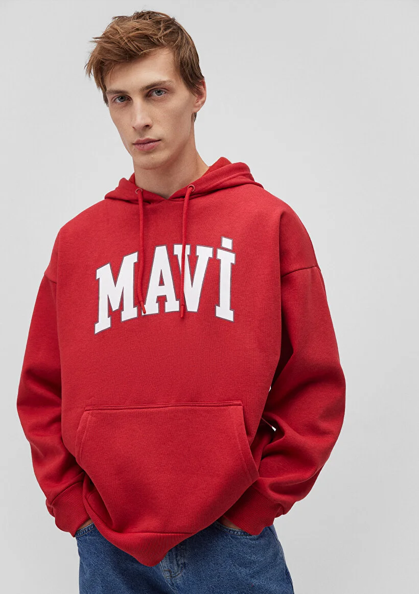 Pranga Erkek Kırmızı M067149-86417 Kapişonlu Sweatshirt - SWT.ERK.208