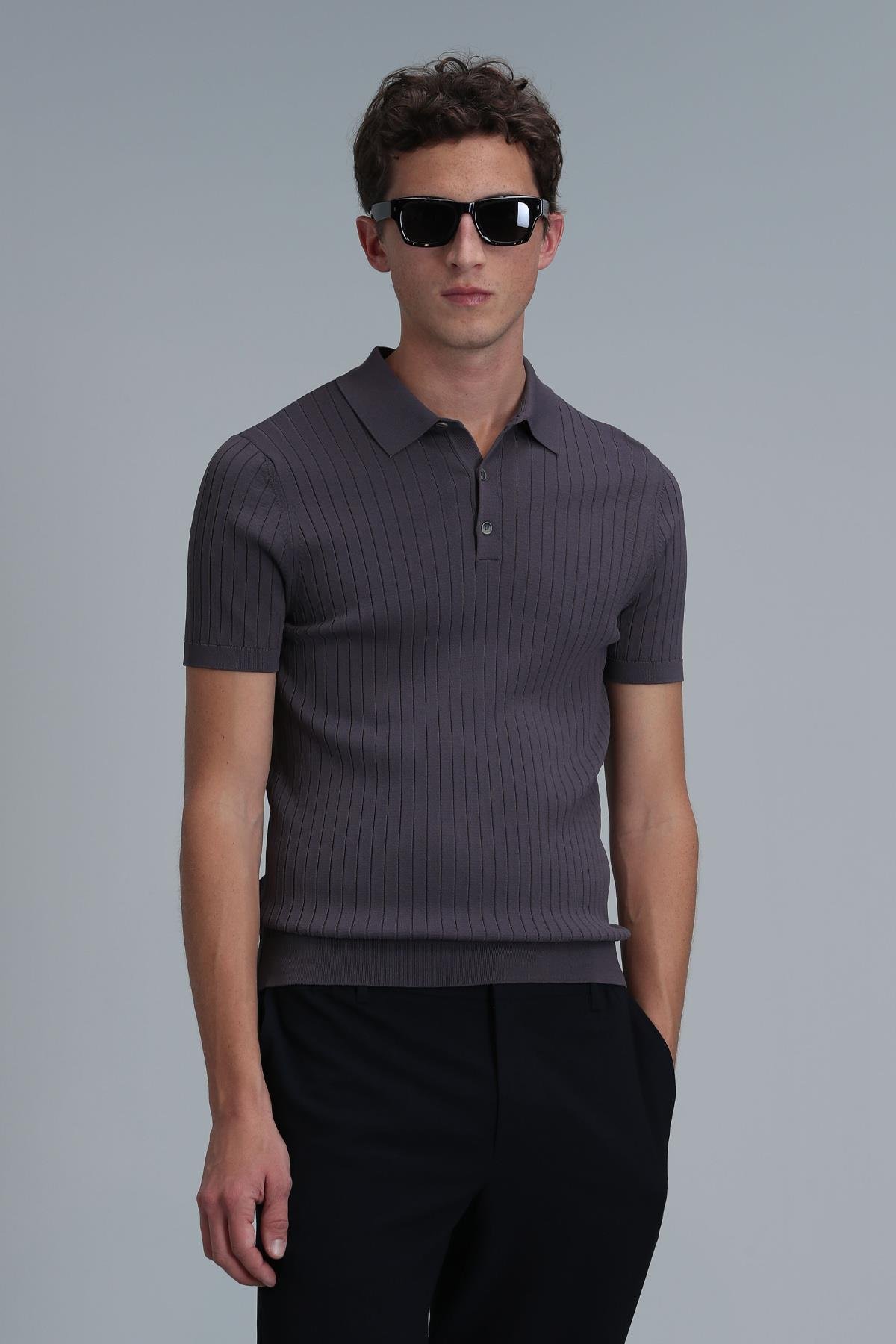 Pranga Erkek Mürdüm 111090075 Polo Yala T-Shirt - TSH.ERK.583