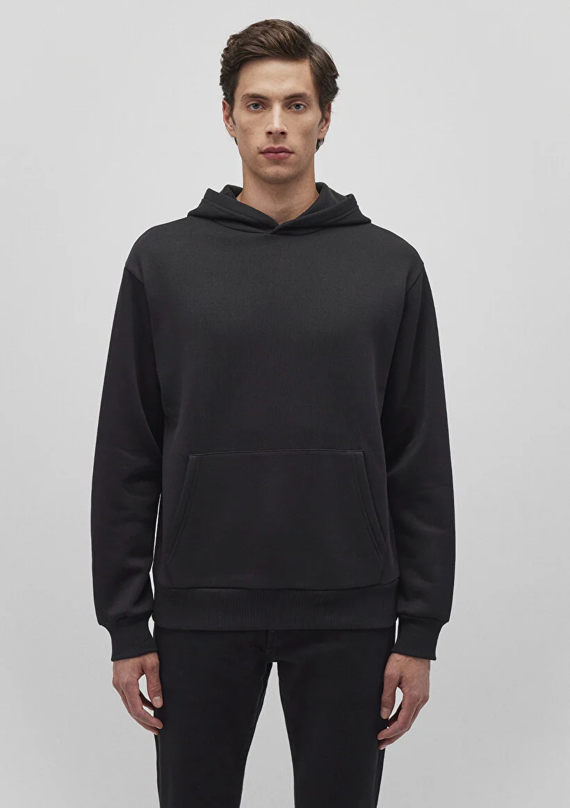Pranga Erkek Siyah M0s10275-900 Kapişonlu Sweatshirt - SWT.ERK.221