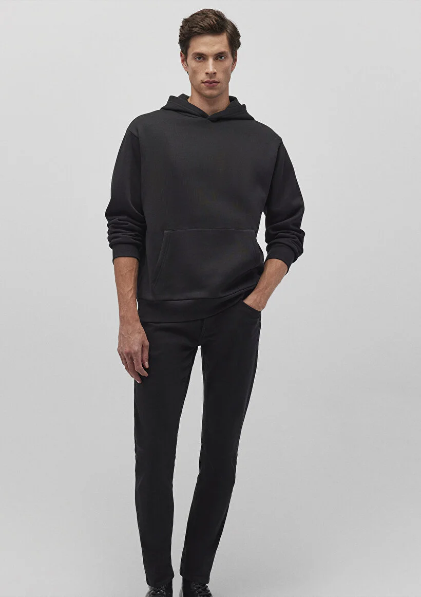 Pranga Erkek Siyah M0s10275-900 Kapişonlu Sweatshirt - SWT.ERK.221