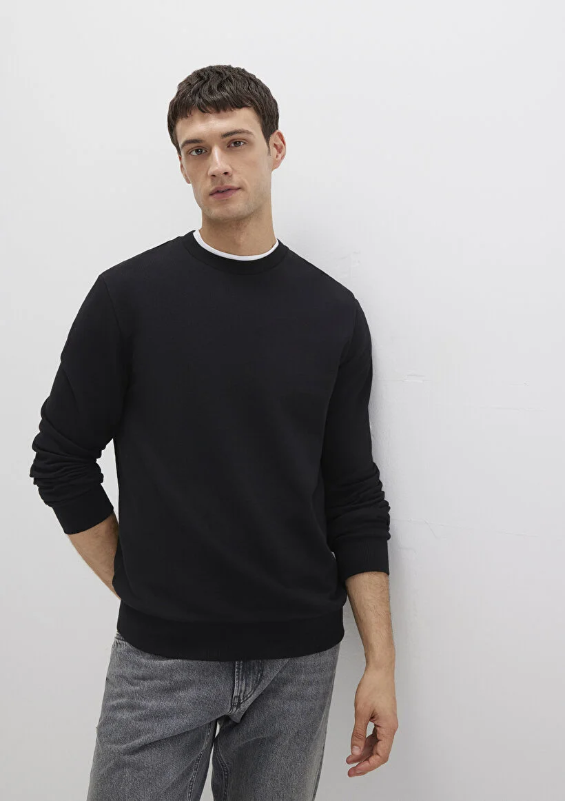 Pranga Erkek Siyah M0s10457-900 Bisiklet Yaka Sweatshirt - SWT.ERK.267