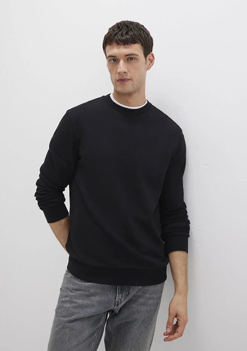 Pranga Erkek Siyah M0s10457-900 Bisiklet Yaka Sweatshirt - SWT.ERK.267