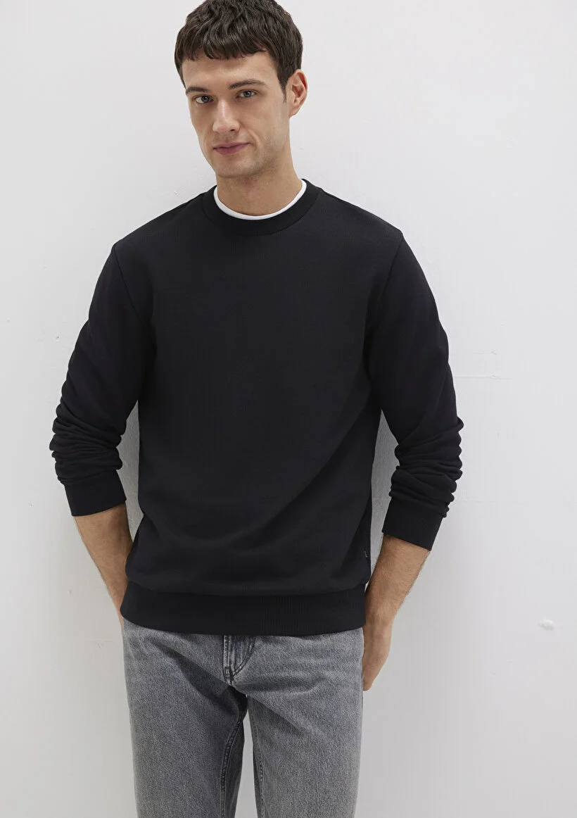 Pranga Erkek Siyah M0s10457-900 Bisiklet Yaka Sweatshirt - SWT.ERK.267