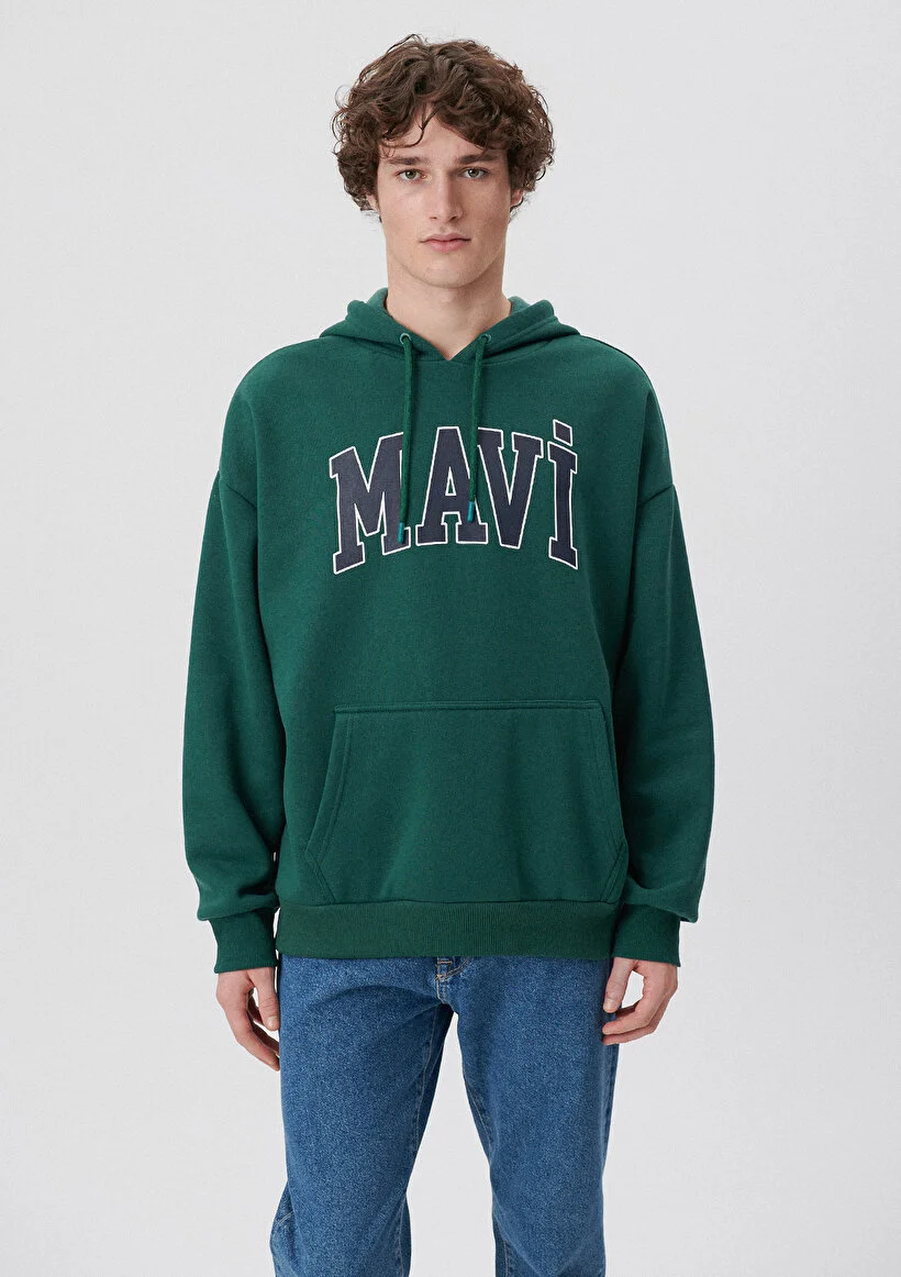 Pranga Erkek Zümrüt Yeşili M067149-71874 Kapişonlu Sweatshirt - SWT.ERK.202